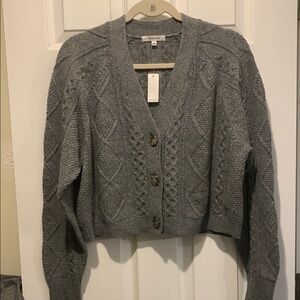 Madewell Cable-Knit Cropped Cardigan - Size M
